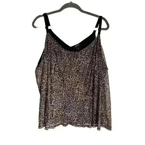 Torrid Leopard Lurex Swing Cami Tank Top Plus Size 4x Adjustable Animal Print
